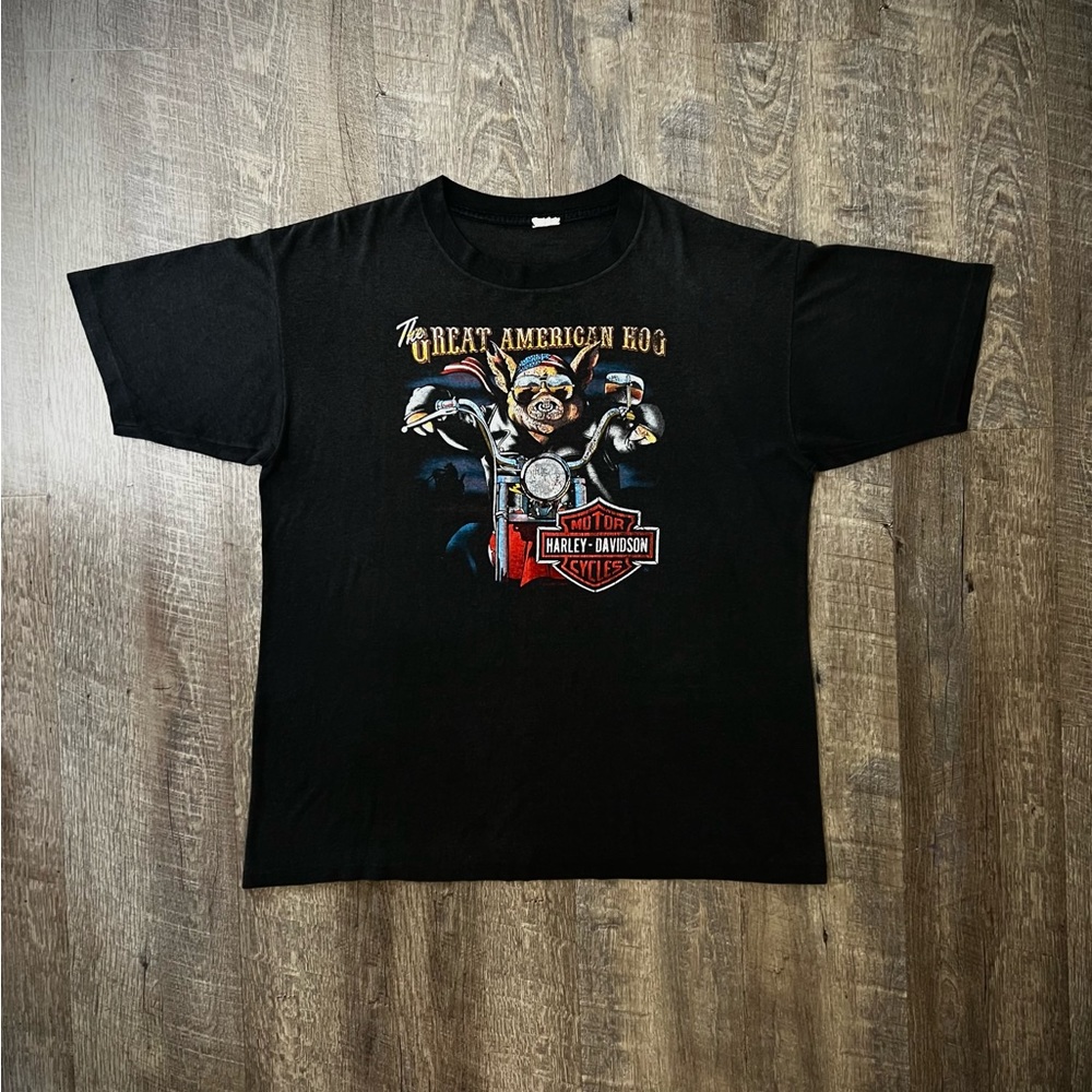 Vintage Harley Davidson "The Great
American Hog" Graphic T-Shirt